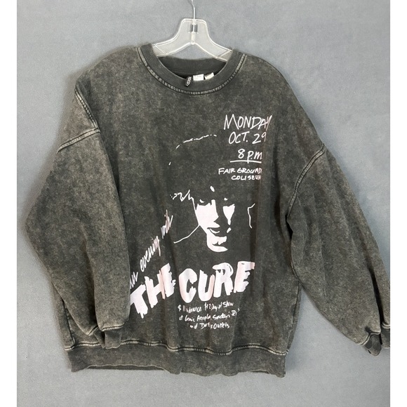Divided by H&M Other - The Cure H & M Divided Oversized Sweatshirt Acid Washed Band 1984 Tour Large